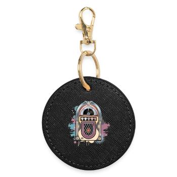 Jukebox au look graffiti rétro aux couleurs vintage - Porte-clés rond - noir - Devant