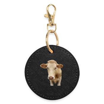 T-shirt de vache personnalisé cadeau pour les agriculteurs - Porte-clés rond - noir - Devant