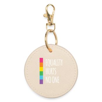 Pride Month - Equality Hurts No One - Round Keyring - oyster - Front