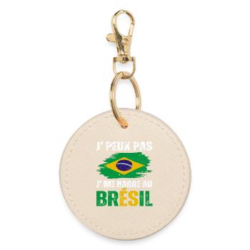 Je peux pas j' me barre au Brésil cadeau Brésilien - Porte-clés rond - huître - Devant