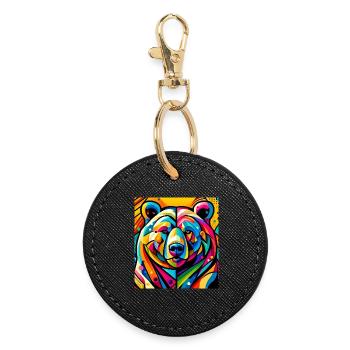 Bear - Round Keyring - black - Front