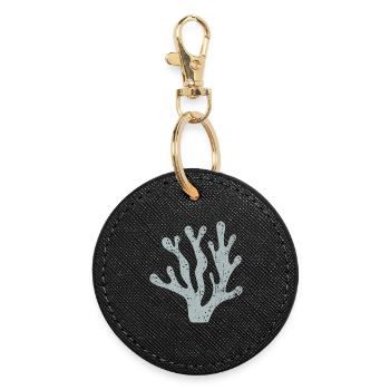 Azure Coral Silhouette - Round Keyring - black - Front