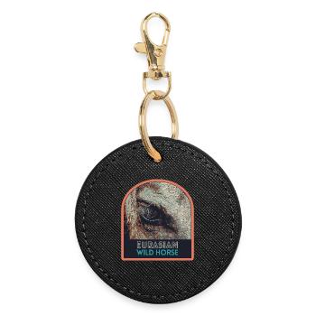 Horse Eye in Close-up – Expressive Art - Round Keyring - black - Front