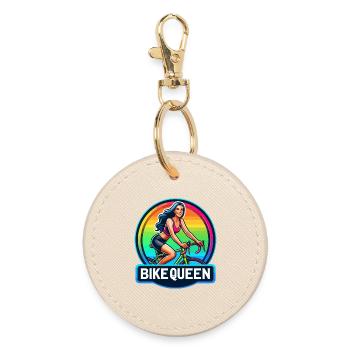 Badge arc-en-ciel Bike Queen - Porte-clés rond - huître - Devant