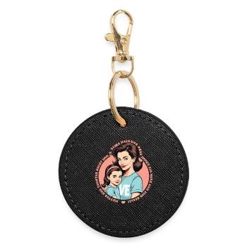 Mother and daughter - Round Keyring - black - Front