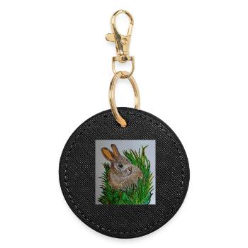 EG lapin I Animal I Pâques I idée cadeau I vacances - Porte-clés rond - noir - Devant