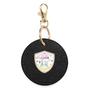 La Reine du jardin. Fête jardinière - Porte-clés rond - noir - Devant