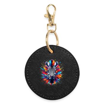 Zèbre - Porte-clés rond - noir - Devant