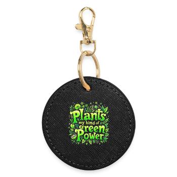 LES PLANTES : MON GENRE DE POUVOIR VERT - Porte-clés rond - noir - Devant