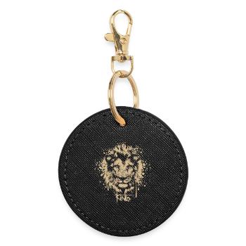 lion graffiti roi illustration logo nature animaux - Porte-clés rond - noir - Devant