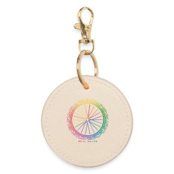Conception de roue de vélo arc-en-ciel vibrant - Porte-clés rond - huître - Devant