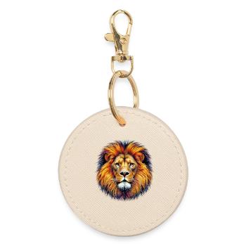 Lion - Round Keyring - oyster - Front