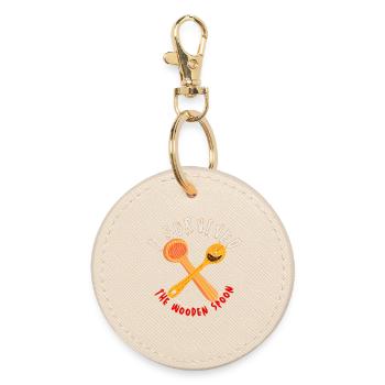Surviving with Wooden Spoon Motif - Round Keyring - oyster - Front