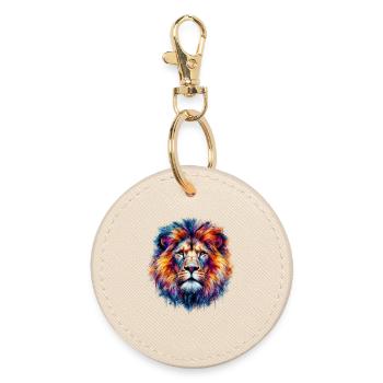 Lion - Round Keyring - oyster - Front