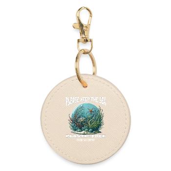 Plastics and the sea - Round Keyring - oyster - Front