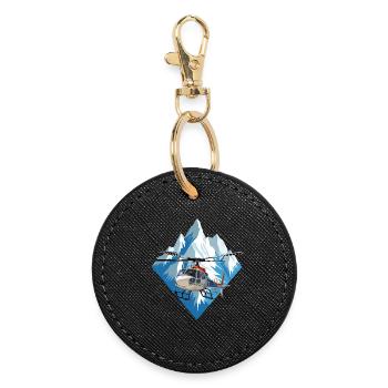 Helicopters in winter operations - Round Keyring - black - Front
