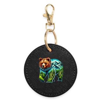 Bear - Round Keyring - black - Front