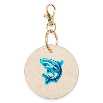 Shark - Round Keyring - oyster - Front