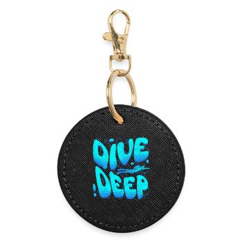 Dive Deep Tauche ein in die Unterwasserwelt - Runder Schlüsselanhänger - Schwarz - Vorne