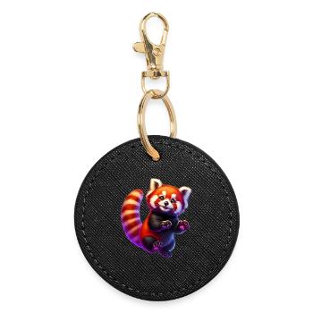 Red panda - Round Keyring - black - Front