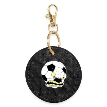 Ballon de football - Porte-clés rond - noir - Devant