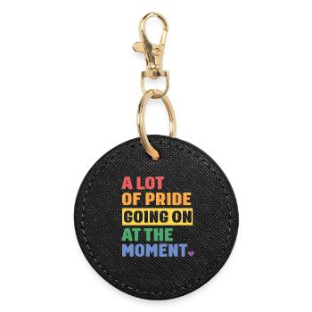 LGBTQ Pride Month - A Lot of Pride - Round Keyring - black - Front