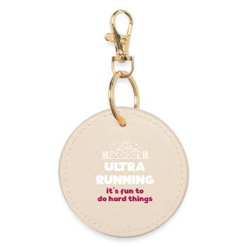 Ultra Running – Schwierige Dinge machen Spaß - Runder Schlüsselanhänger - Auster - Vorne