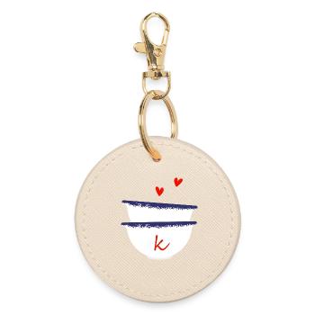 Letter k Breton bowls - Round Keyring - oyster - Front