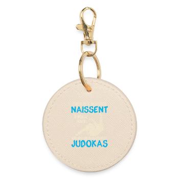the best become judokas judo gift - Round Keyring - oyster - Front