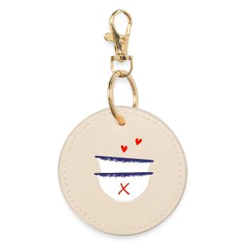 Lettre x bols breton - Porte-clés rond - huître - Devant