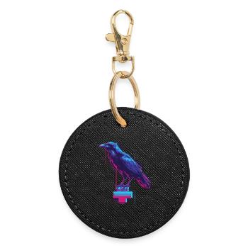 Neon Raven - Round Keyring - black - Front