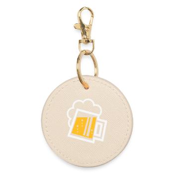 Bavarian beer mug (beer / beer mug / R /// 2C) - Round Keyring - oyster - Front