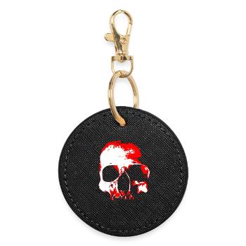 Red Skull Contrast - Round Keyring - black - Front