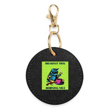 Breakfast Thug Morning Vice - Round Keyring - black - Front