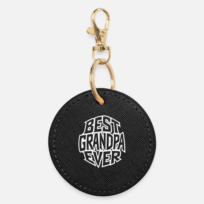 Best Grandpa Ever - Best Grandpa - Colour variable - Round Keyring - black