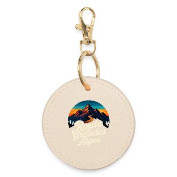 Route des Grandes Alpes Vintage - Round Keyring - oyster - Front
