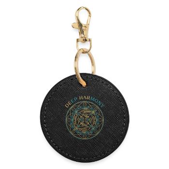 Deep Harmony Mandala - Runder Schlüsselanhänger - Schwarz - Vorne