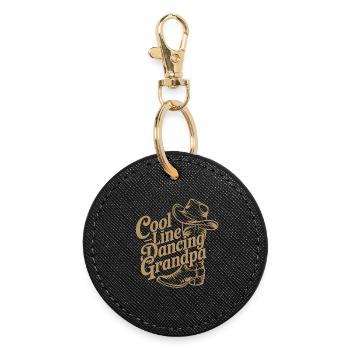 Cool Line Dance Grandfather - Round Keyring - black - Front