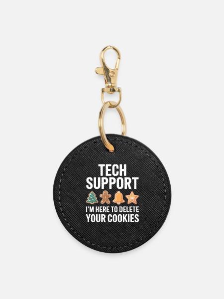 Löschung von technischen Support-Cookies - Runder Schlüsselanhänger - Schwarz