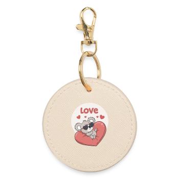 Koala Heart in Colour - Round Keyring - oyster - Front