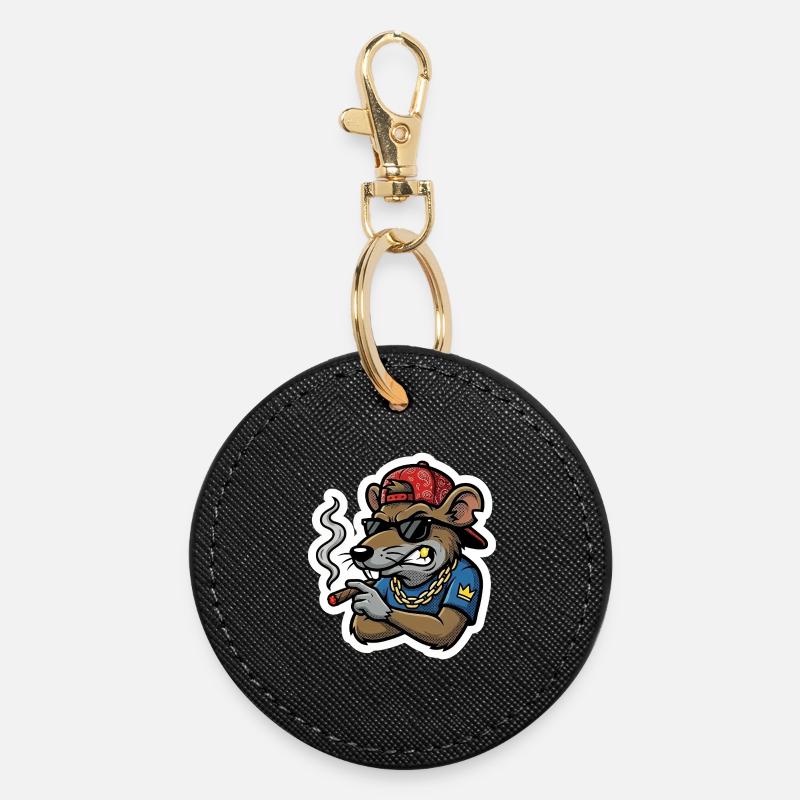Rattenboss Zigarre - Porte-clés rond - noir