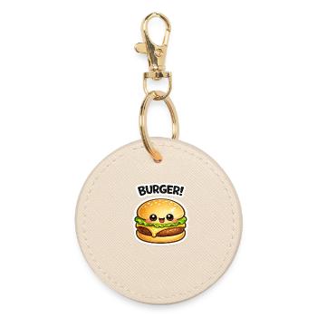 Mascotte du Burger Kawaii Santé - Porte-clés rond - huître - Devant