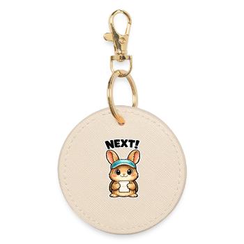 Next Hase Notiz Sticker - Runder Schlüsselanhänger - Auster - Vorne