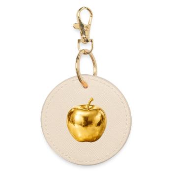 Goldener Apfel – Premium Shine - Runder Schlüsselanhänger - Auster - Vorne
