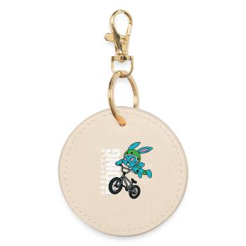 BMX Freestyle Rabbit – Extreme Riding Design - Runder Schlüsselanhänger - Auster - Vorne