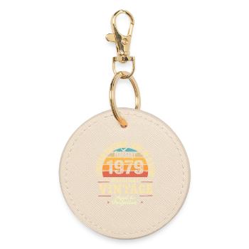 Februar 1979 Geburtstagsgeschenk Februar 1979 - Runder Schlüsselanhänger - Auster - Vorne