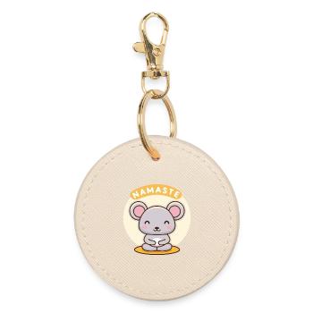 Souris Namaste Zen - Porte-clés rond - huître - Devant