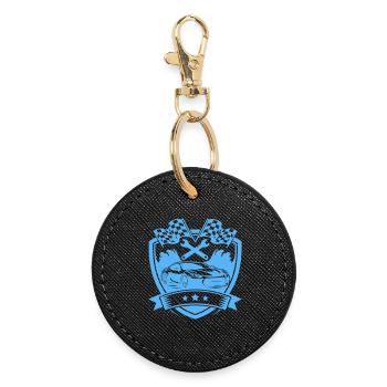 Emblème de voiture de course Voiture Bouclier - Porte-clés rond - noir - Devant