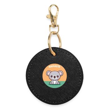 Koala Namaste Pastel Rond - Porte-clés rond - noir - Devant