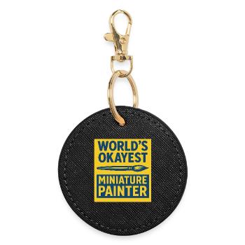 World's Okayest Miniature Painter - Round Keyring - black - Front